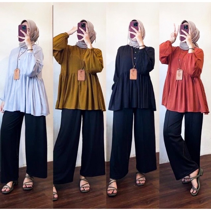 BEFAST - ZSO OOTD Blouse WINTER / Raisa Blouse Rayon Crinkle / Pakaian Wanita Remaja ABG / Blouse Keluaran Terbaru / Atasan Lengan Panjang / Blouse Casual Wanita / Fashion Kerja Wanita / Blouse Polos Formal / Termurah