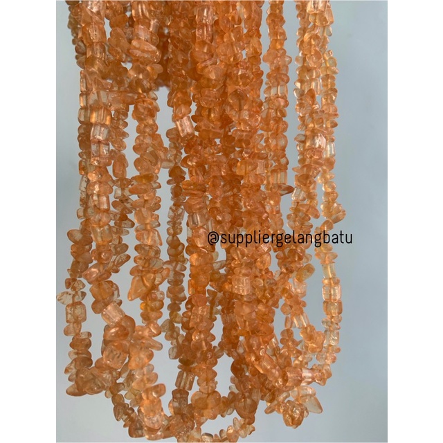 kerikil Batu ORANGE QUARTZ kuarsa oren 1cm kilap renteng aksesoris