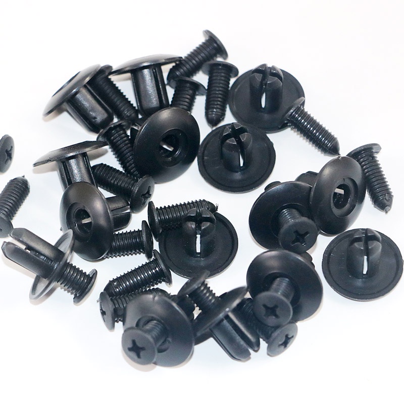 100 Pcs Klip Rivet Tekan Universal Bahan Plastik Ukuran 8mm Untuk Dekorasi Pintu Mobil