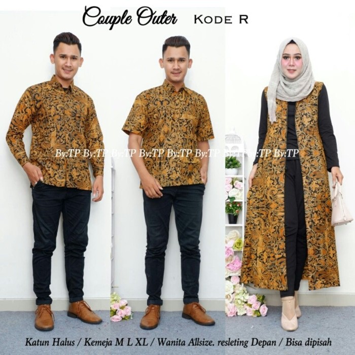 Terkini couple batik outer kemeja lengan panjang Diskon