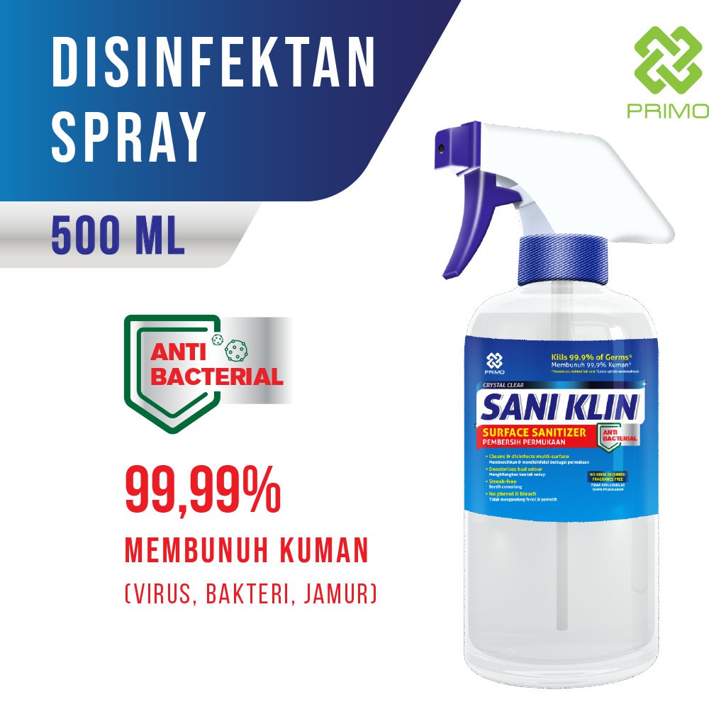 Disinfektan Spray Antiseptik Cair SANI KLIN 500 ML | Shopee Indonesia