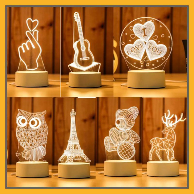 LAMPU HIAS 3D / LAMPU TIDUR 3D / LAMPU 3D AKRILIK