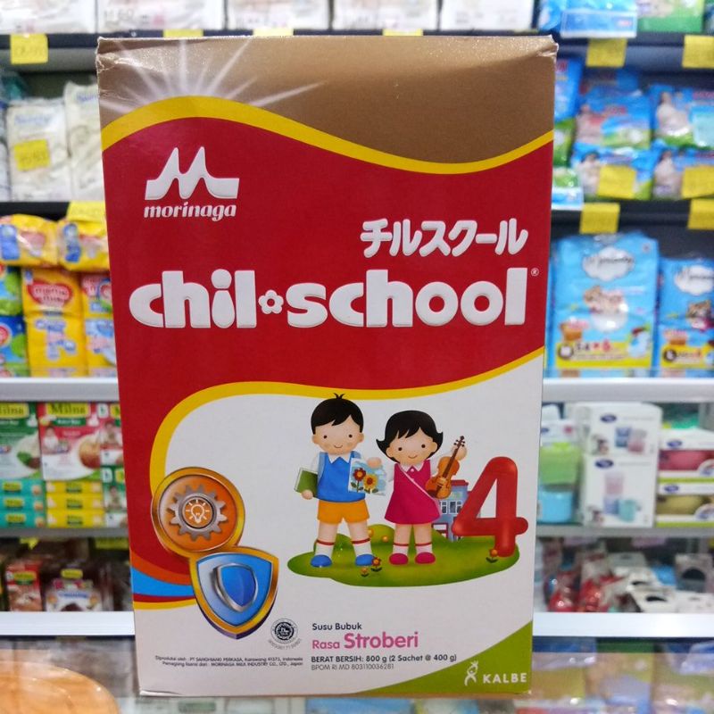 MORINAGA CHIL-SCHOOL 4 VANILA/MADU/COKLAT/STROBERI 800GR