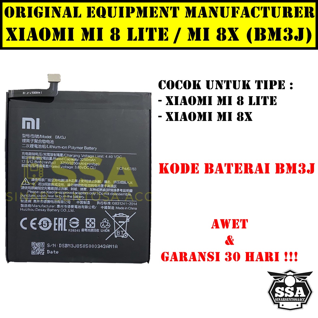 Baterai Xiaomi Mi 8 Lite Mi 8x BM3J Redmi BM 3J Original OEM Batu Batere Batre Battery Batrai Batrei ori hp Xiao Mi Mi8 Lite Mi8Lite Milite Xiaomi8x Mi8x Xiaomi8lite Garansi