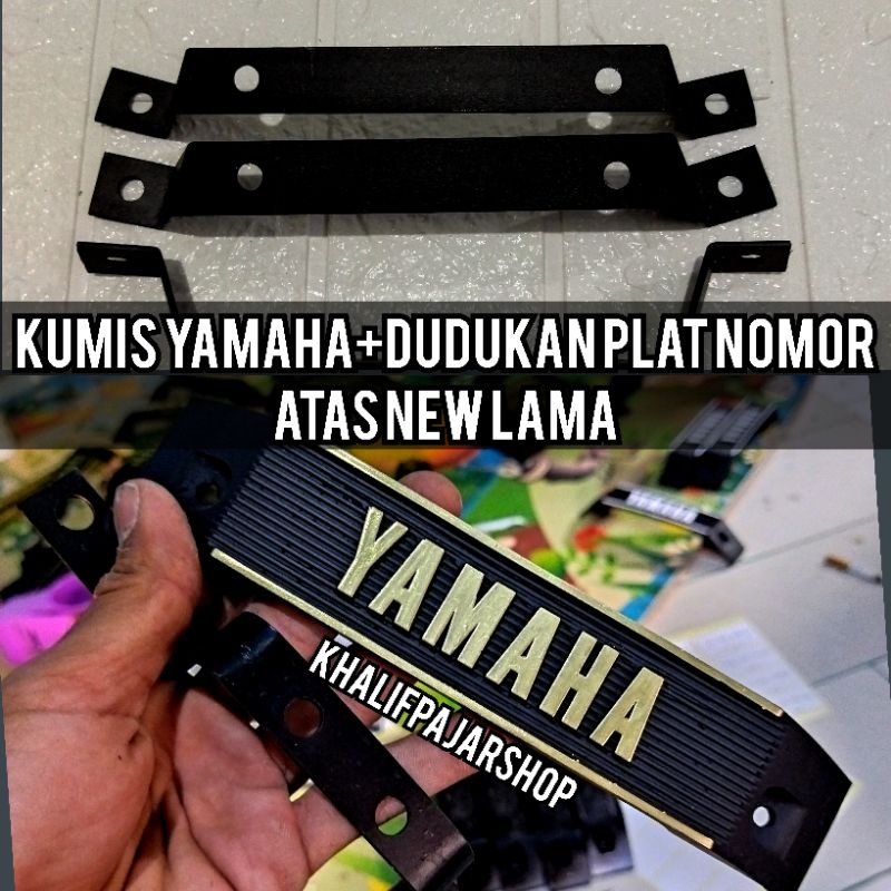 Kumis yamaha set+dudukan plat nomor ats rx king rx spesial new lama