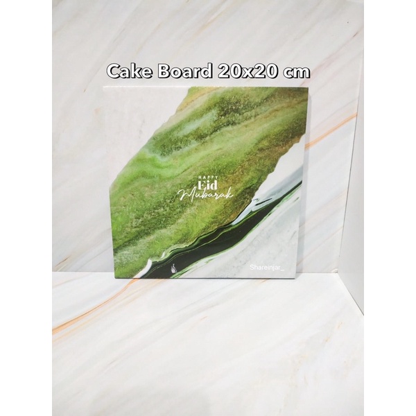 Cake Board Lebaran Idul Fitri Alas Tatakan Kue Lapis Bolu Eid Mubarak 20x20cm