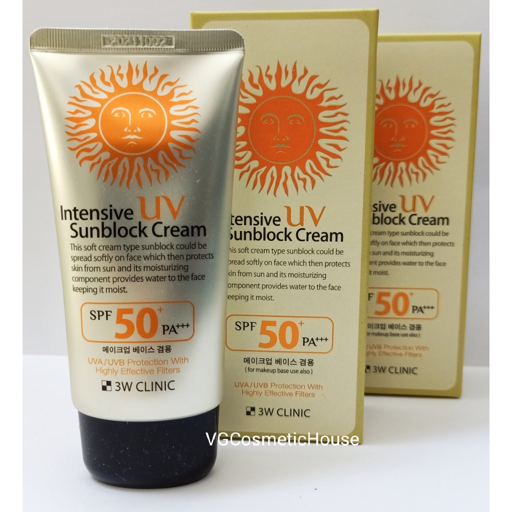 3W Clinic Intensive UV Sun Block Cream SPF50+ PA+++ 70ml