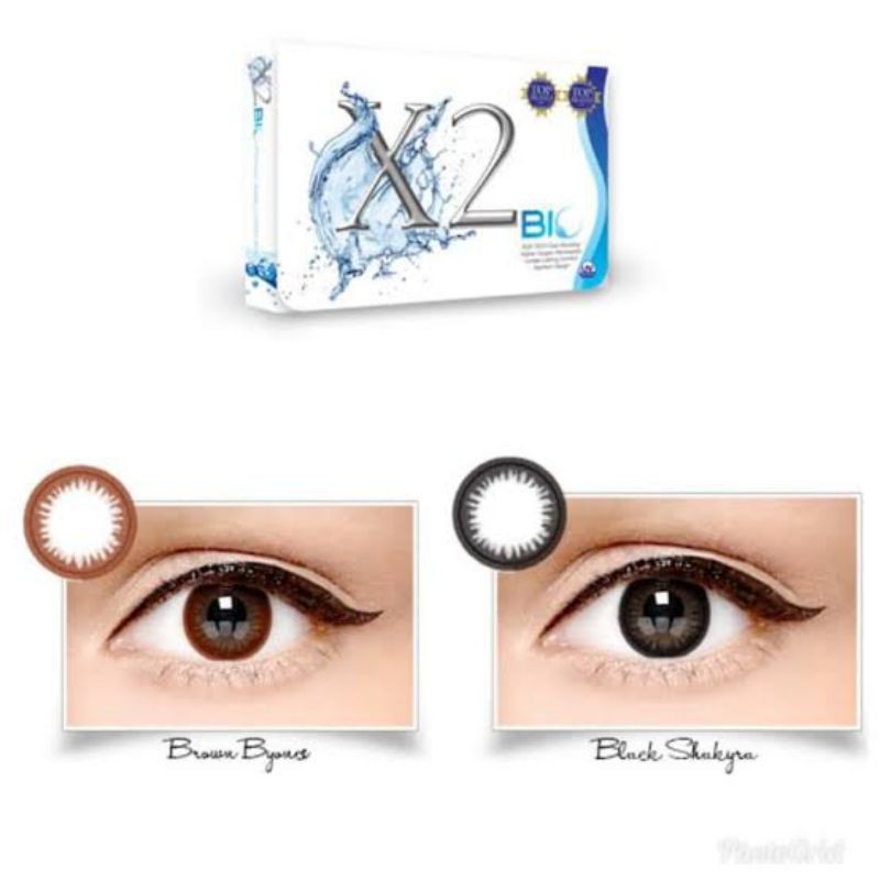 SOFTLENS X2 BIO NORMAL &amp; MINUS -0.50 sd -6.00 FREE LENSCASE DIA 14.5MM - BY EXOTICON / BLACK SHAKYRA &amp; BROWN BYONCE Softlen Soflen Soflens