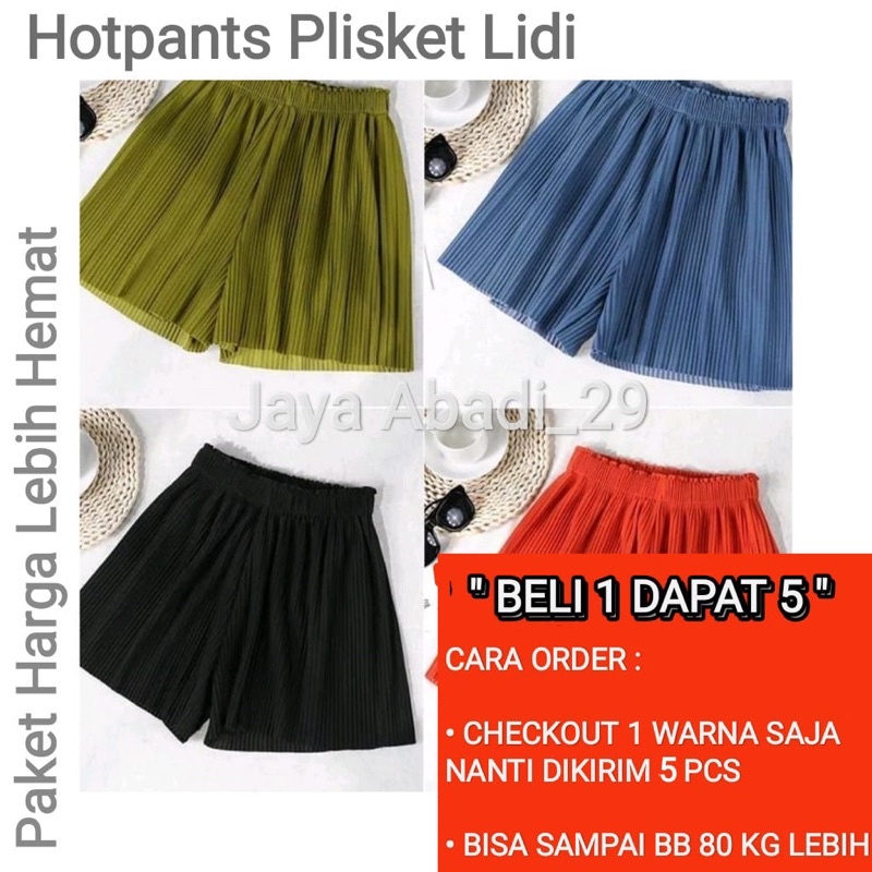 𝐁𝐄𝐋𝐈 𝟏 𝐃𝐀𝐏𝐀𝐓 𝟓 𝐏𝐂𝐒 / CELANA HOTPANT PLISKET LIDI - HOTPAN NAGITA JUMBO / CELANA PENDEK WANITA SANTAI TERLARIS / CELANA PENDEK KOREA TERLARIS - CELANA SANTAI - CELANA PENDEK SANTAI