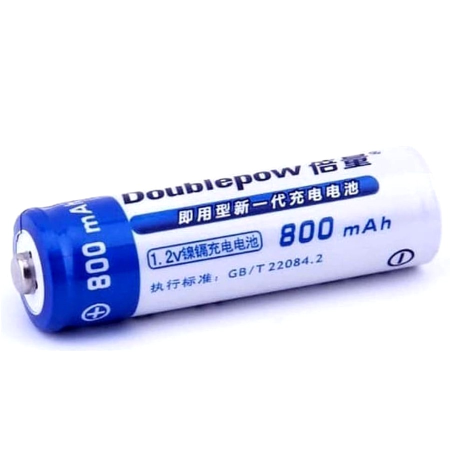 DOUBLEPOW Batu Baterai AA Rechargeable NiMH 800mAh 2 PCS