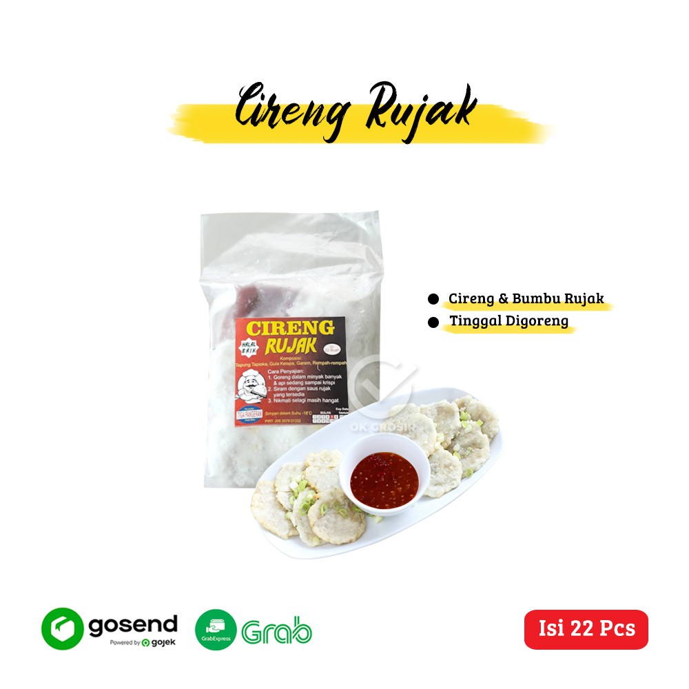 

Cireng Rujak Isi 20 atau 22 Pcs (KHUSUS GOSEND & GRAB)