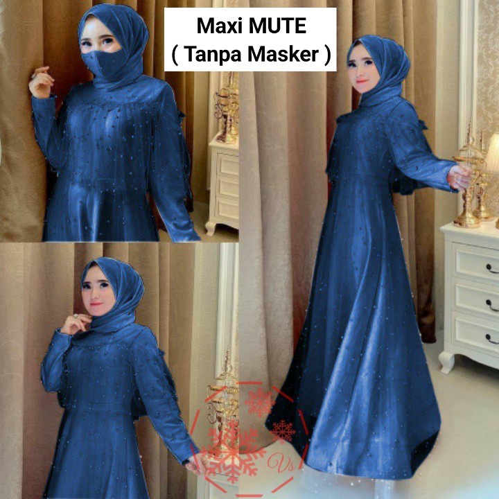 Mute Gamis Pesta Brukat Tile/ Gamis Kondangan Seragam/ Gamis Jumbo Wanita/ Fashion Muslim - Size M L XL XXL