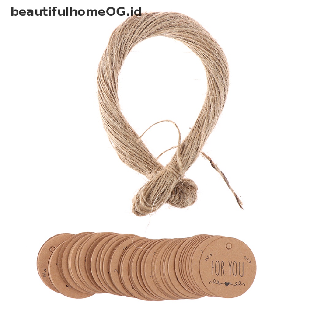 100 Pcs Label Tag Kertas Kraft Motif For you Untuk Dekorasi Hadiah