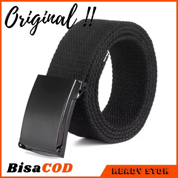 Sabuk Pria Ikat Pinggang Pria Gesper Pria Hitam Khaki Putih