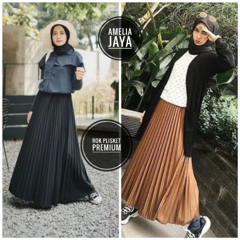 Rok Panjang Plisket Premium(ROK PANJANG MUSLIM)