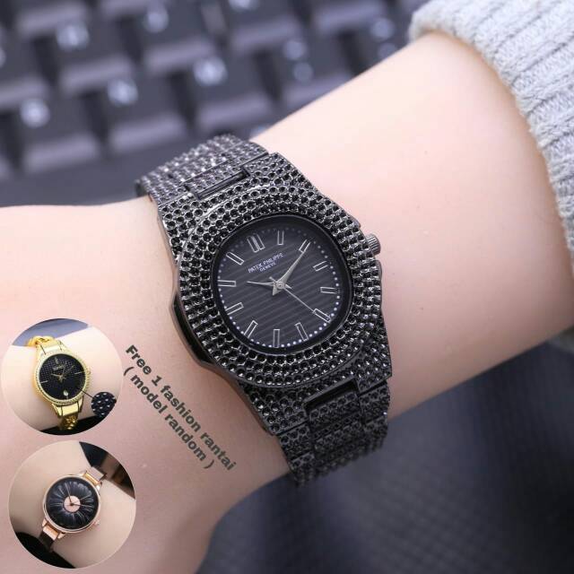 Jam Tangan Wanita Patek Phillipe L6071 - Free 1 Fashion Rantai