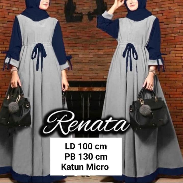 Menarik.. GAMIS RENATA / DRESS MAXY RENATA / GAMIS KATUN RENATA / GAMIS TERMURAH