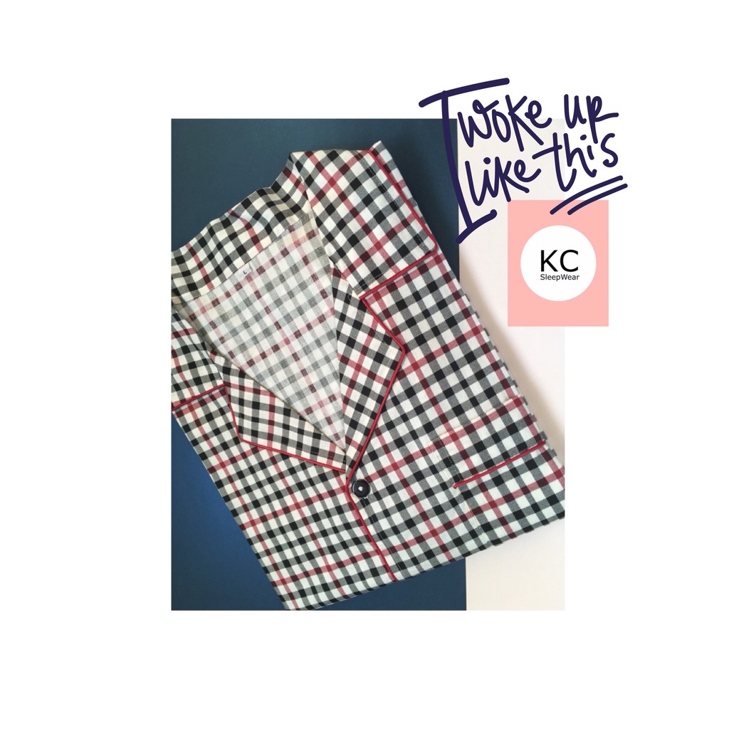 Morning Spirit Piyama Pria / Baju Tidur Celana Panjang Lengan Pendek