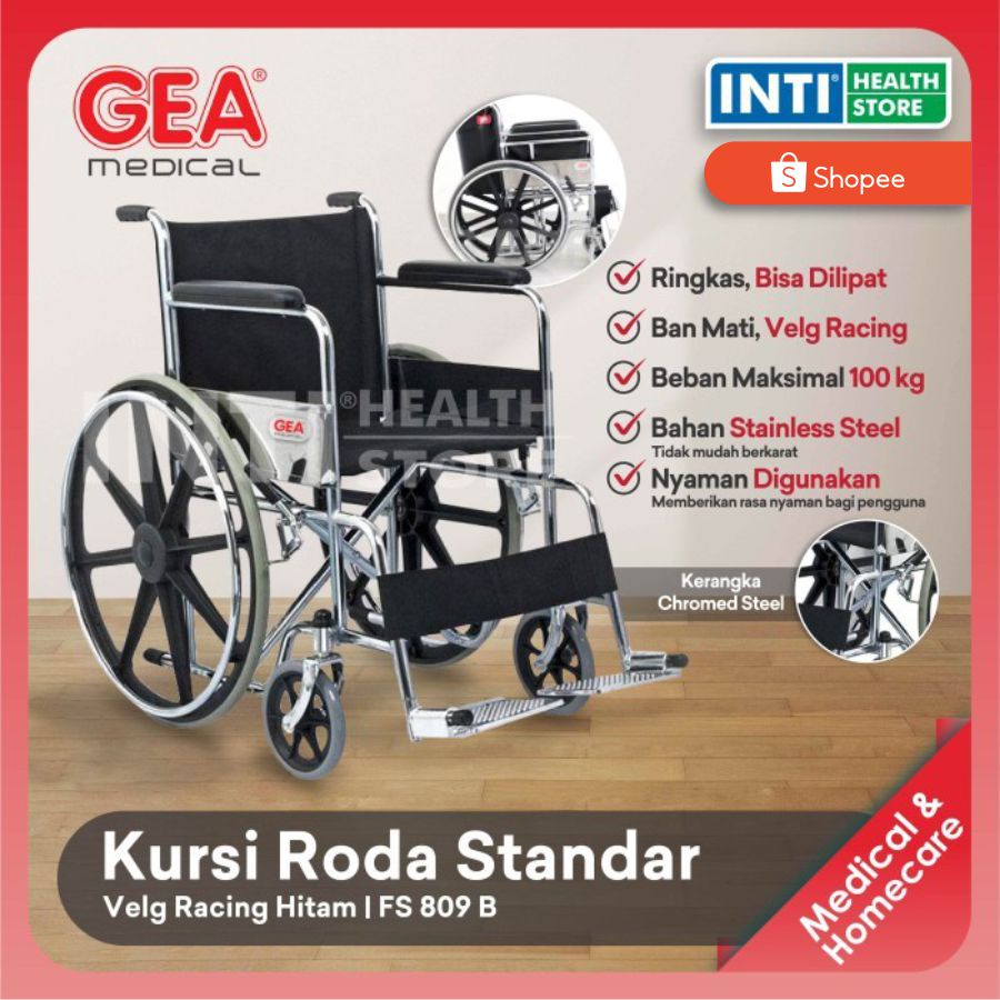 GEA | Kursi Roda Velg Racing Chrome S/S FS 809 B | Alat Bantu Jalan