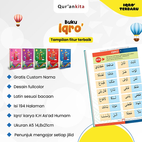 Buku Iqro Kids| At-Taqwa | Gratis Custom Nama