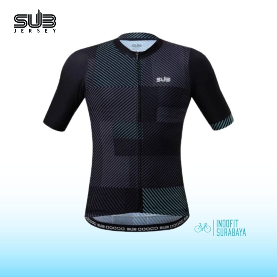 SUB Jersey Streamline Colorblock Black Short Slevee Sub Jersey Hitam