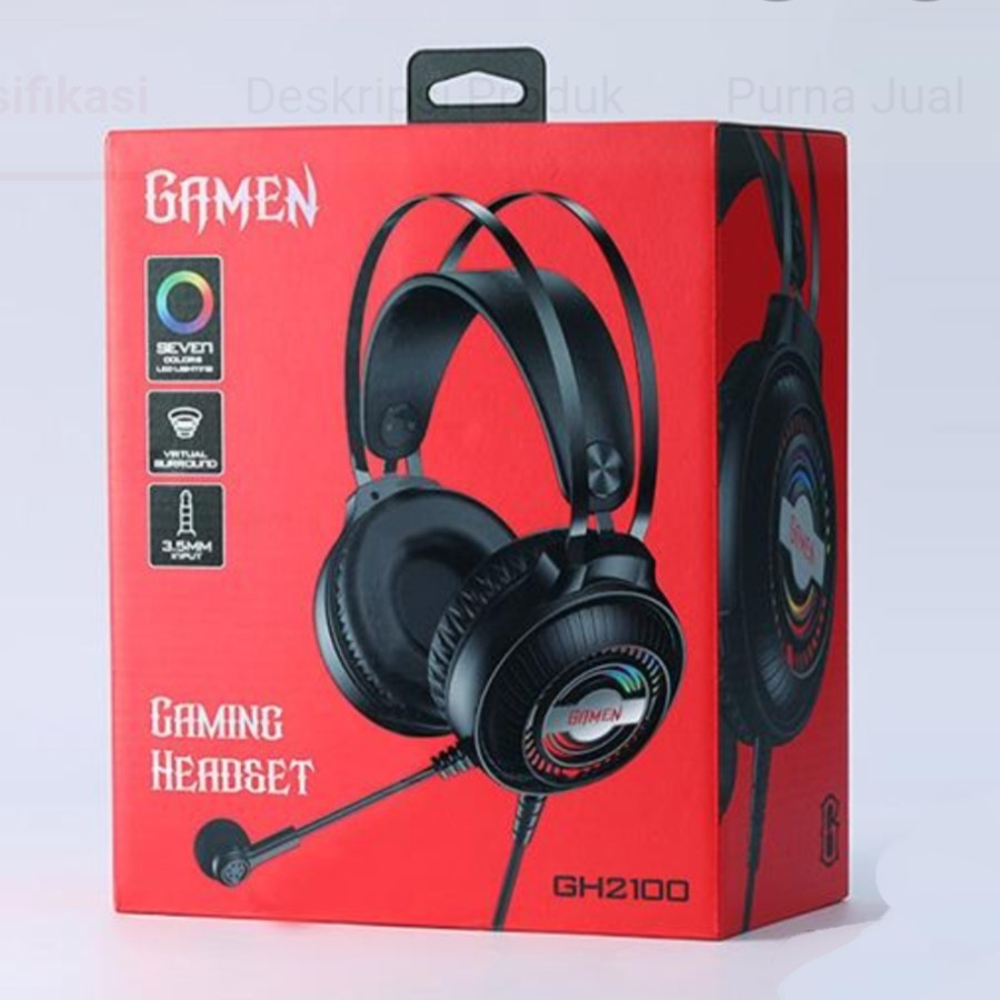 Headset Gaming Gamen GH2100 RGB Wired 7 Colours