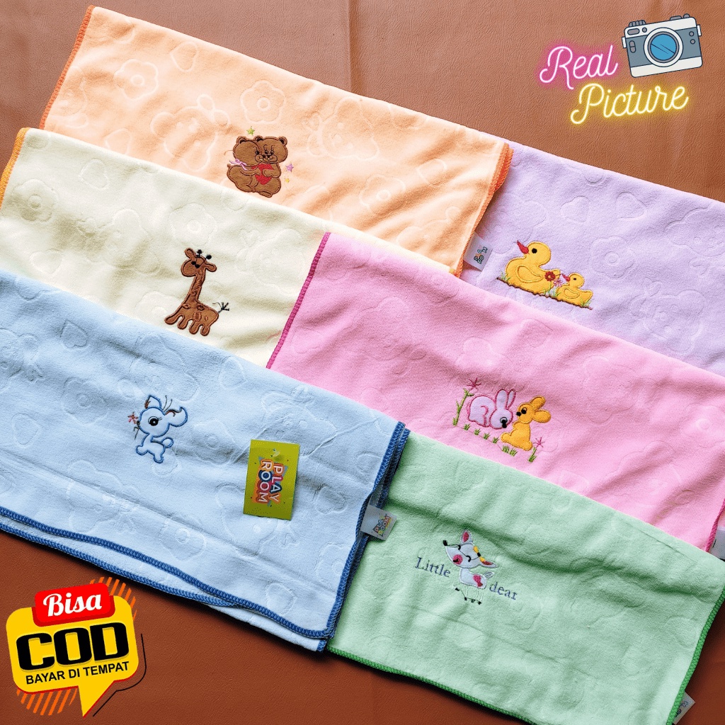 Handuk Bayi Microfiber Karakter Tebal Dan Halus Ukuran 50 x 100Cm Unisex Meyriana Collection