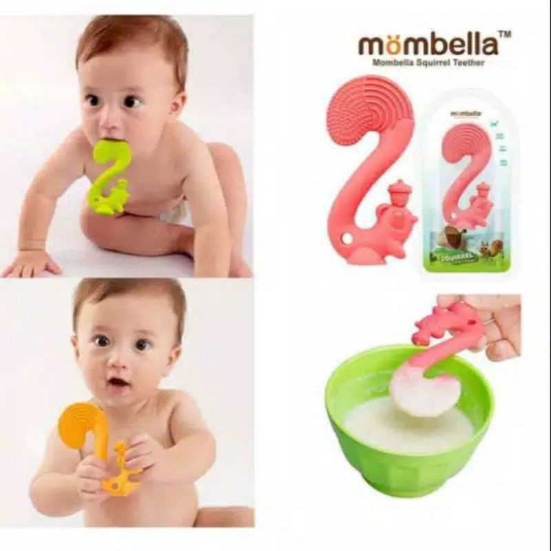 Mombella Squirrel Soothing Apple Tree Octopus Teether Mombella gigitan bayi tupai gurita pohon apel