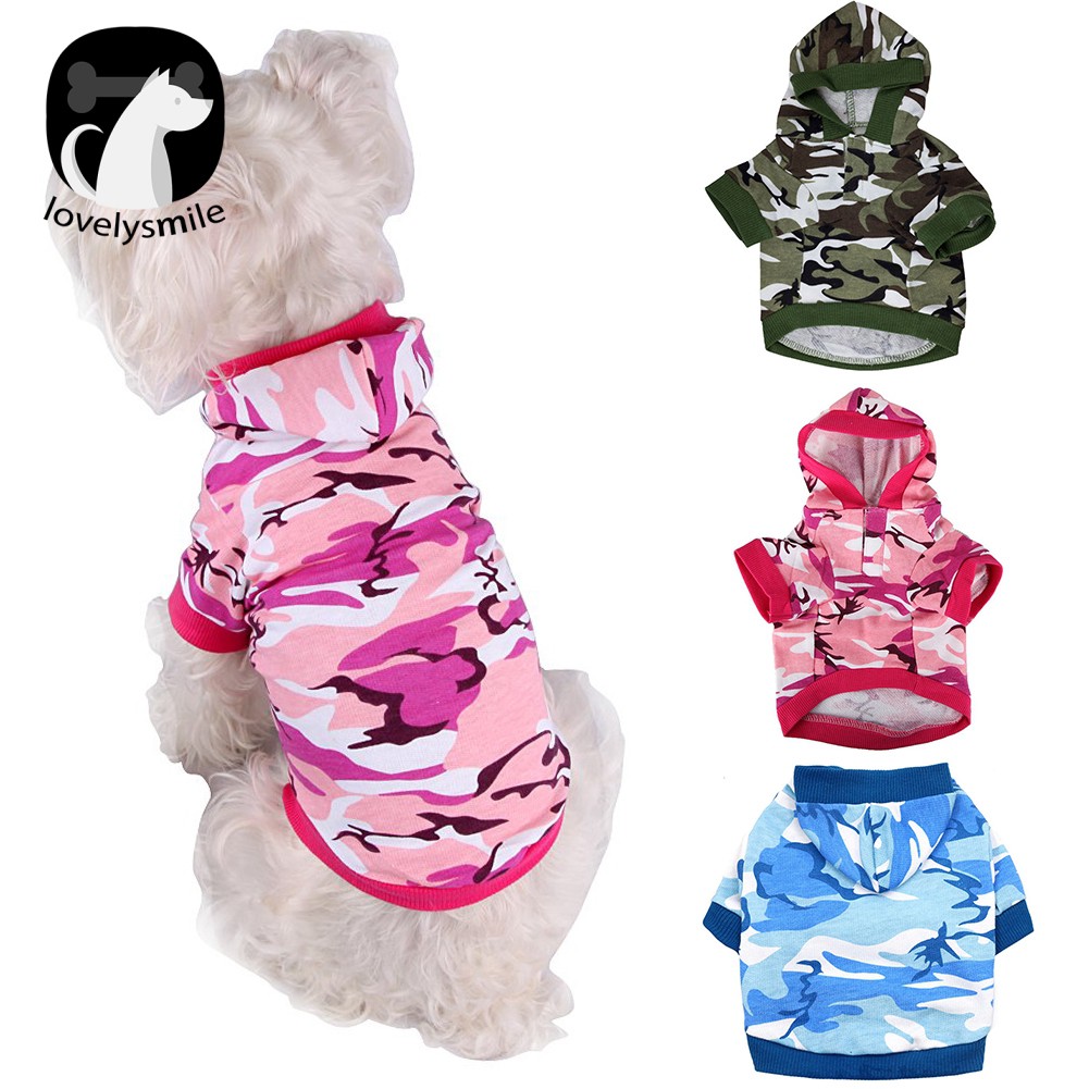 pink camo dog hoodie