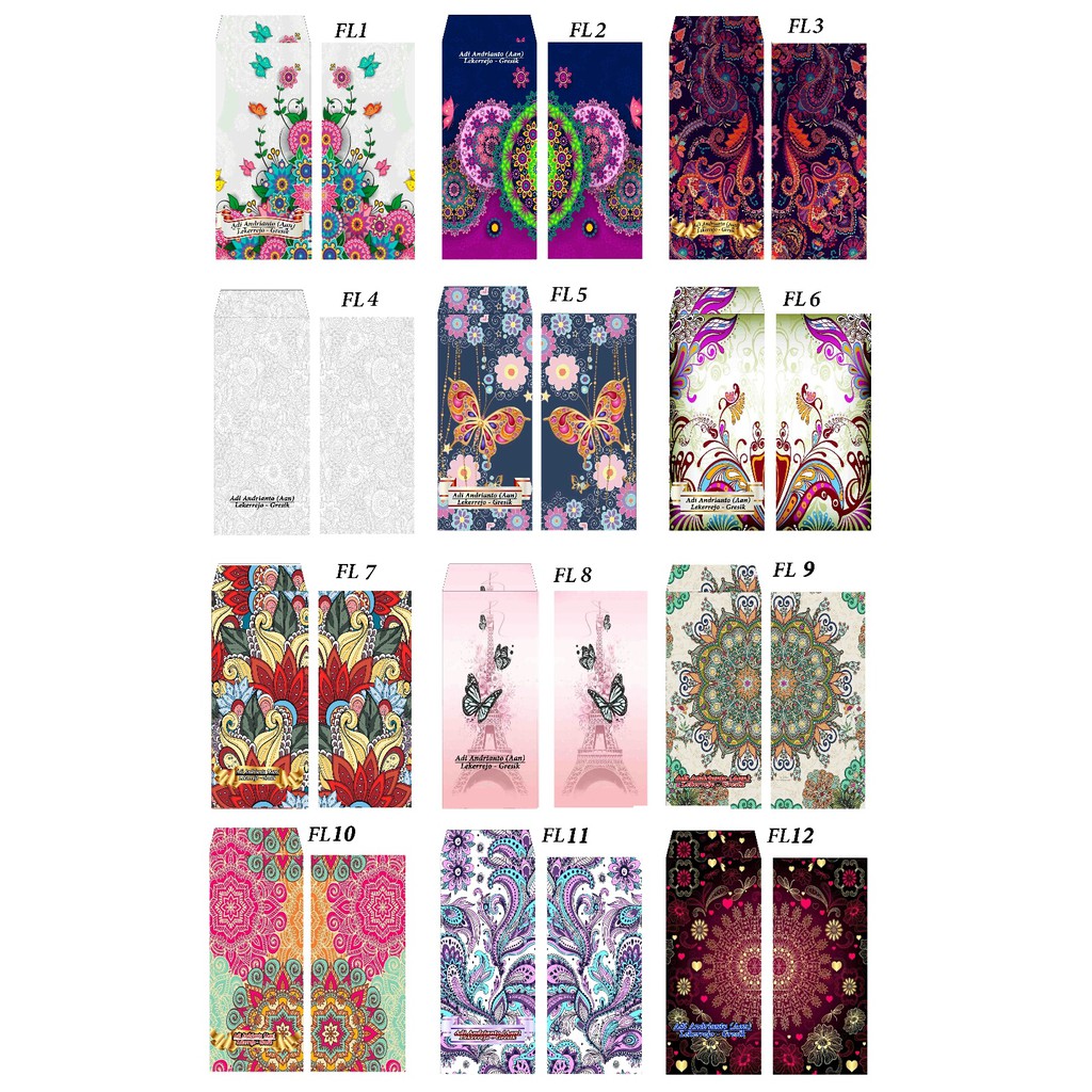 

[Flower] Amplop Custom Kondangan / Sumbangan / Hajatan / Bowo