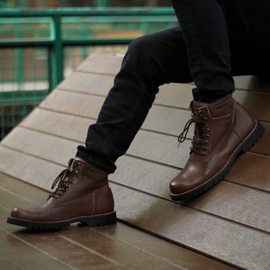 PENTATONIC DARK BROWN (KULIT ASLI) |ManNeedMe x Reyl| Sepatu Safety Boots Pria ORIGINAL