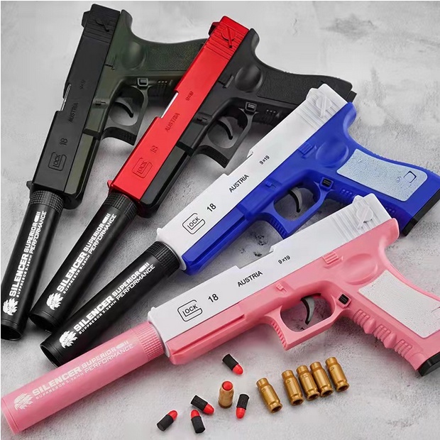 Mainan Pistol Kokang Pistol Soft Shell Bullet Realistic BB Gun 222-36