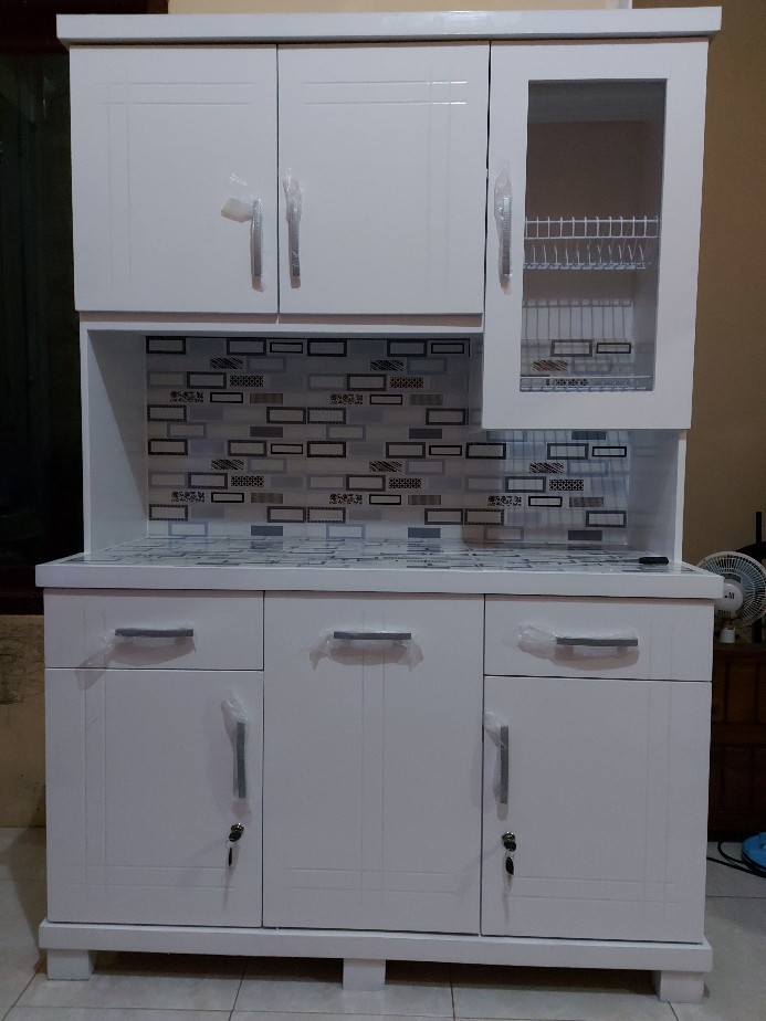 Promo Lemari Sayur Lemari Dapur 3 Pintu Kitchen Set Rak Piring Kayu Melamik Duco Lemari Makan Dapur