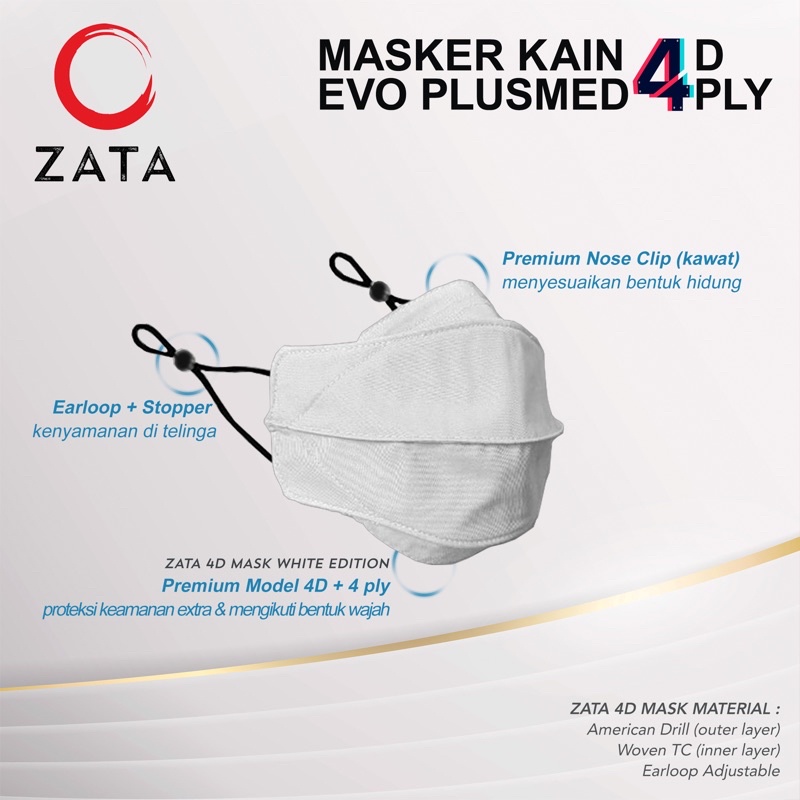 Masker Kain Premium KF94 Putih