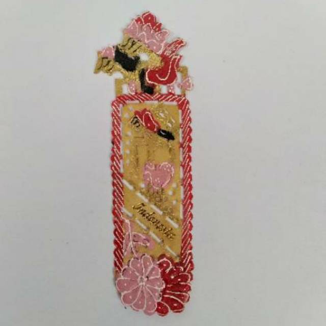 (BISA COD) SOUVENIR PEMBATAS BUKU (BOOKMARK) WAYANG KULIT RAMA SHINTA INDONESIA 15x5 cm - MURAH