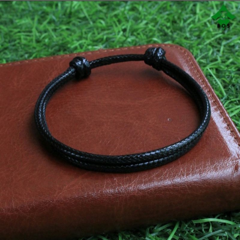 Gelang tali korea hitam polos