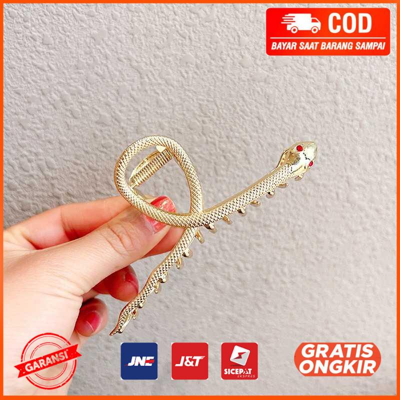 Jepitan Rambut Snake Grab Shark Metal Hair Clip ZC1