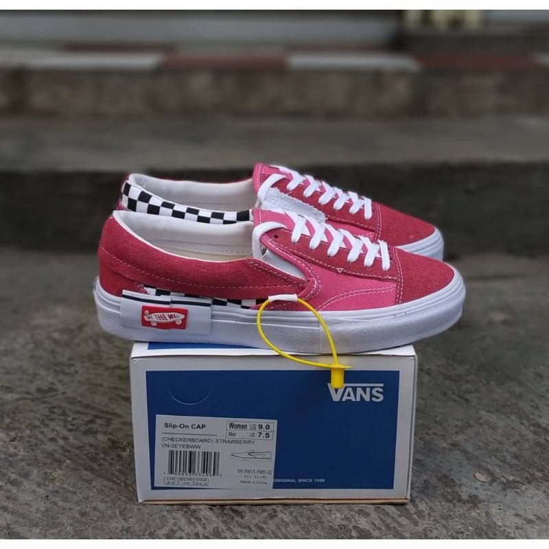 Vans Slip On Cut And Paste Checkerboard Strawberry