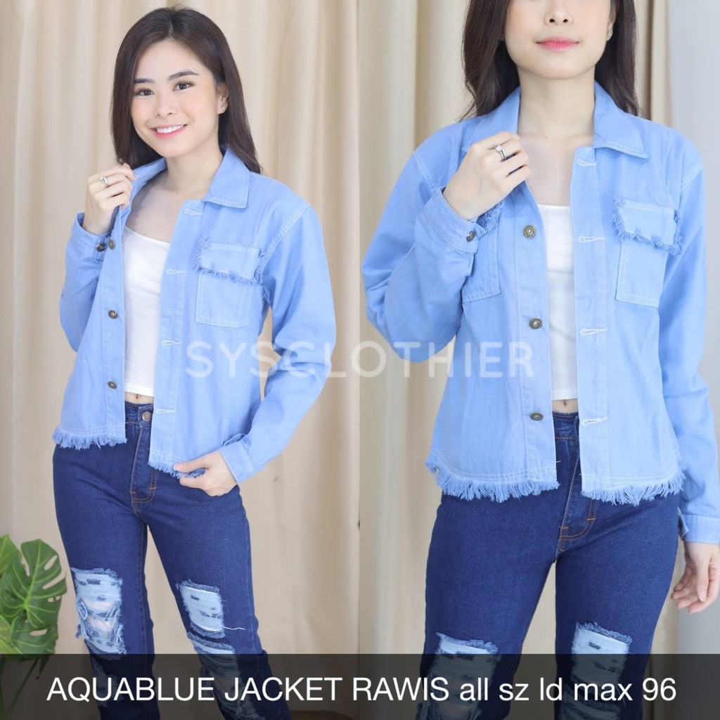 JACKET JEANS WANITA AQUABLUE JACKET RAWIS