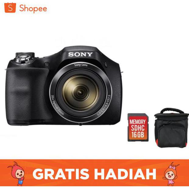 DISKON Sony Cyber-Shot DSC H300 - 20.1 MP - 35x Optical Zoom Free Memori 16 Gb dan Tas Kamera Promo