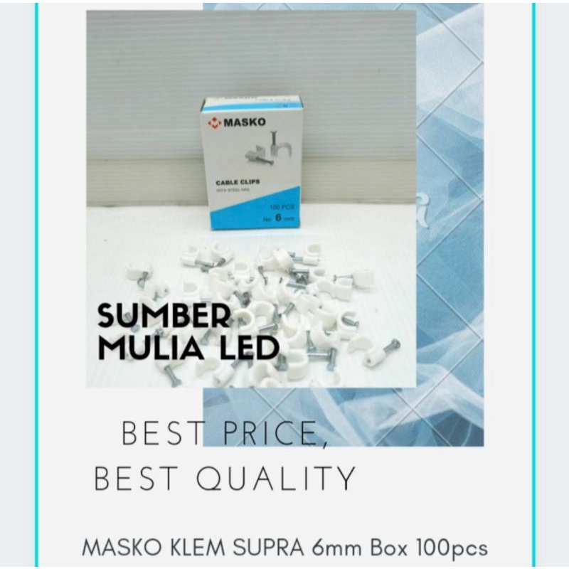 MASKO SUPRA KLEM KABEL 6mm / Cable Clip No 6 Paku Beton Kotak isi 100