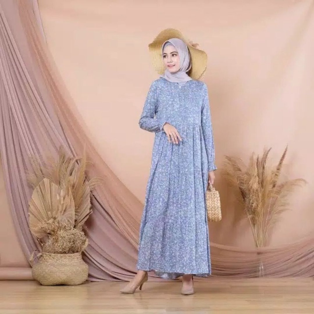 ABA AGEN BAJU HOMEY DRESS GAMIS DEYA BAHAN KATUN-DEYA 1 BIRUMUDA