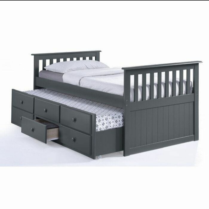 dipan ranjang tempat tidur anak laci kayu custom 90x200 duco hpl