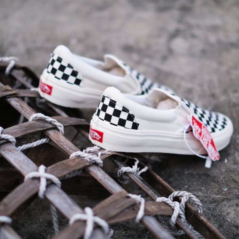 SEPATU VANS OLDSKOOL PRIA WANITA CHECKERBOARD OG PREMIUM 1 : 1 ORIGINAL