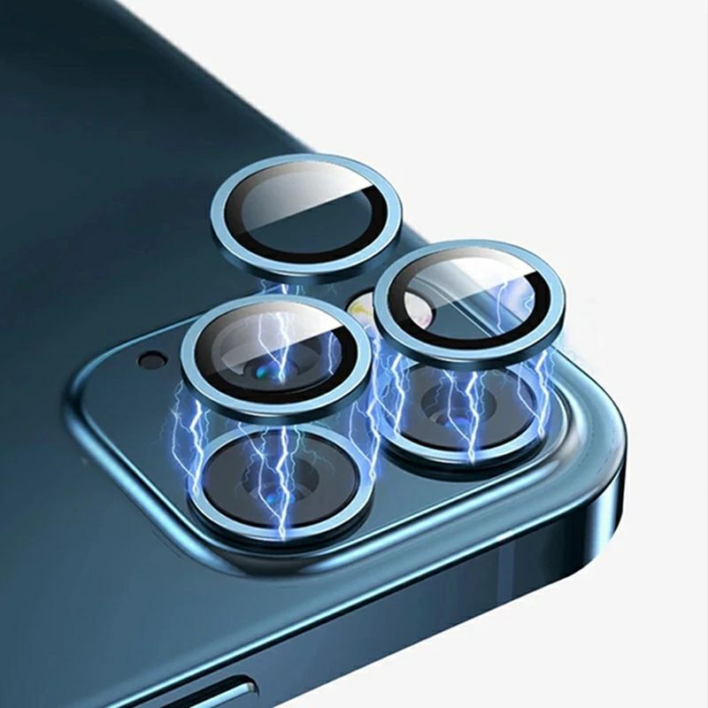 Camera Lens Protector iPhone 13 14 Pro Max Mini Plus Metal Ring Tempered Glass