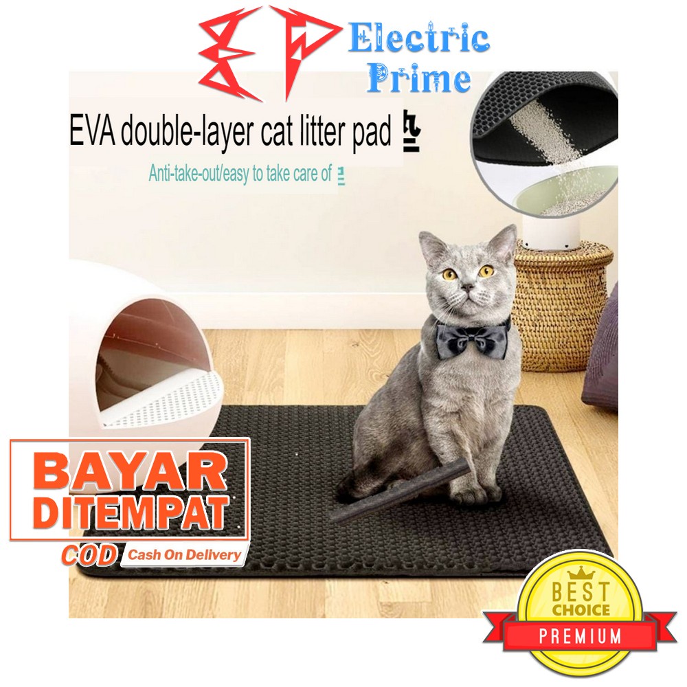 Alas Kucing Pasir Cat Litter Mat Double Layer Pet Kotoran Hewan Waterproof Anti Slip