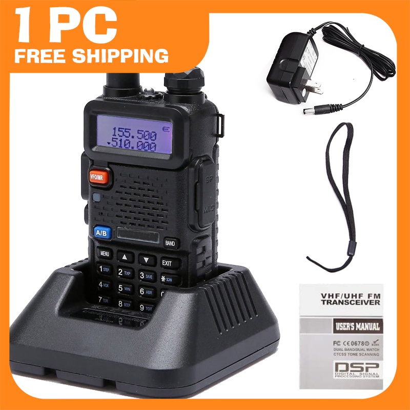 HT MERODITH UV5R Walkie Talkie Dual Band 5W 128CH UHF+VHF handy talkie