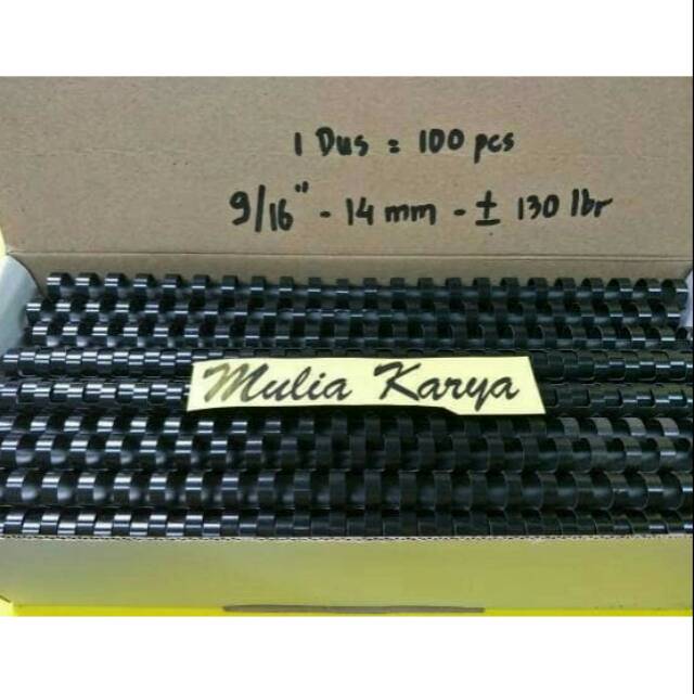 

Spiral Plastik Jilid 9/16" 14mm Folio 23 lubang isi 100 bh