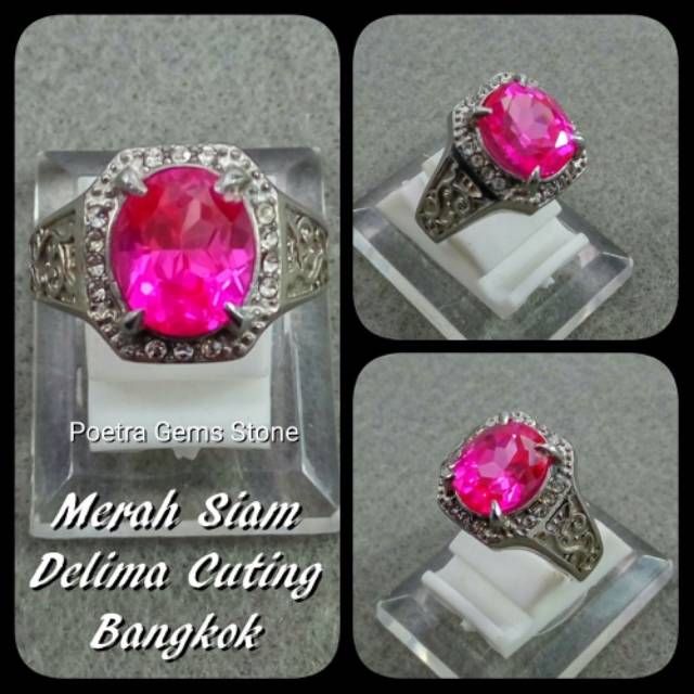 CINCIN PERMATA MERAH DELIMA SIAM CUTTING SIZE MINIMALIS