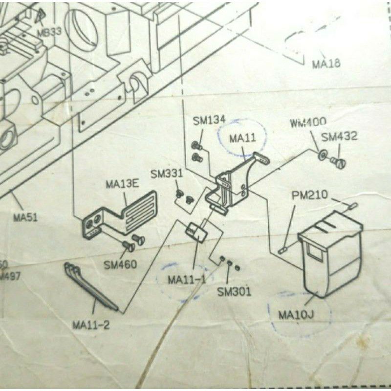 MA11-2 Jalur Benang / THREAD GUIDE OVERDECK MACHINE Siruba F007